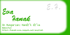 eva hanak business card